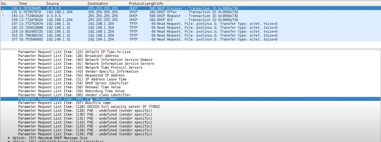 Bare metal asks for the TFTP Server Name and Bootfile name