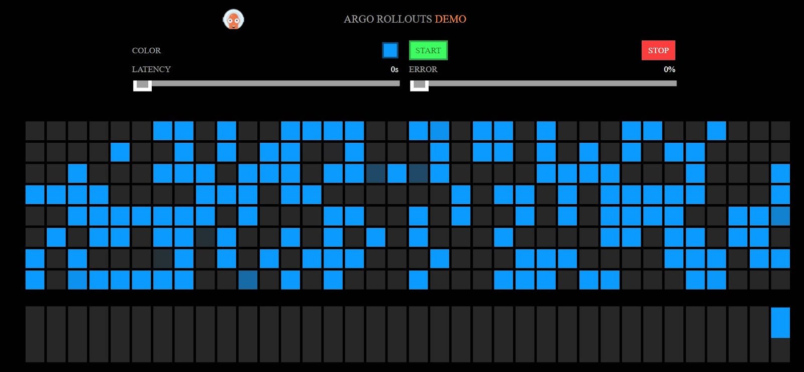 Figure 2:Sample app with blue-version