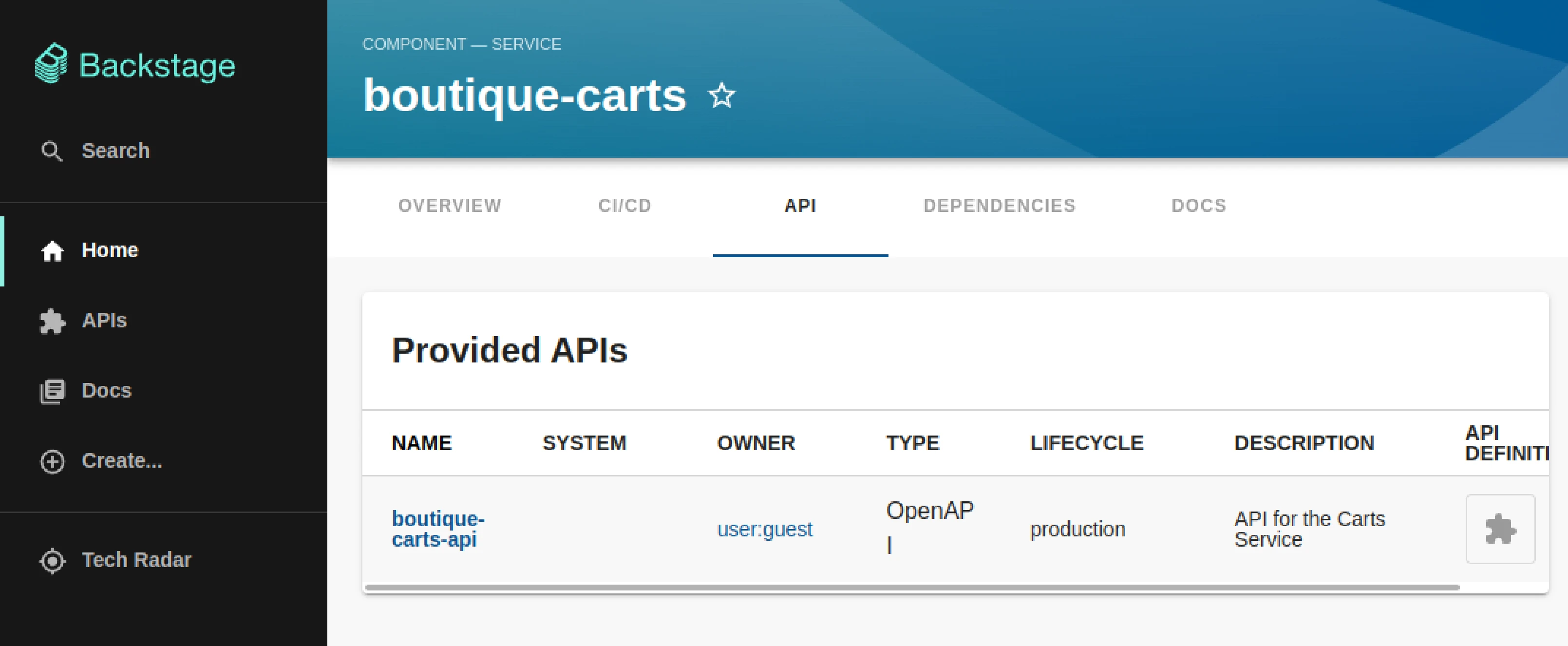 Provided APIs